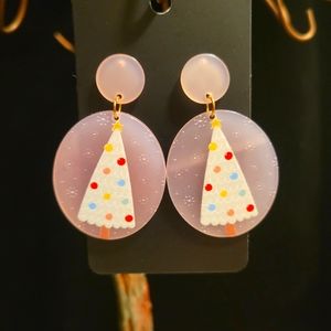 2/$20 X-Mas Resin Pink Tree Earrings